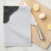 Schwarze Katze mit der roten Weihnachtsmannmütze Geschirrtuch (Viertel Falte)