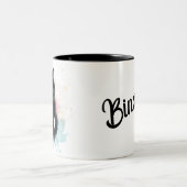 Schwarze Katze mit eigenem Text auf Tasse (Mittel)