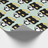 Schwarze Katze mit einem Golden Halo Niedlichen Ca Geschenkpapier (Ecke)