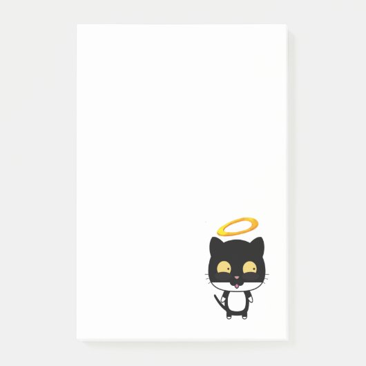 Schwarze Katze mit einem Golden Halo Niedlichen Ca Post-it Klebezettel (Vorderseite)