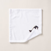 Schwarze Katze mit einem Hexenhut Badhandtuch Set (Waschlappen)