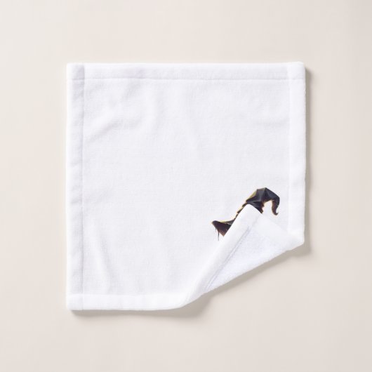 Schwarze Katze mit einem Hexenhut Badhandtuch Set (Waschlappen)