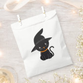 Schwarze Katze mit einem Hexenhut Halloween Geschenktütchen (Ausgeschnitten)