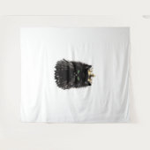 Schwarze Katze mit einer Kronen-DIgital-Kunst Wandteppich (Vorderseite (Horizontal))