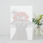 Schwarze Katze mit Fabelhut Briefpapier (Stehend Vorderseite)