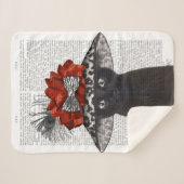 Schwarze Katze mit Fabelhut Sherpadecke (Vorderseite (Horizontal))