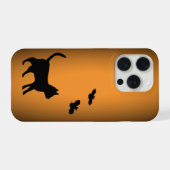 Schwarze Katze mit Fledermaus iPhone Hülle (Rückseite (Horizontal))