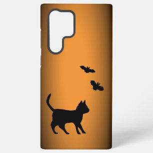 Schwarze Katze mit Fledermaus Samsung Galaxy Hülle