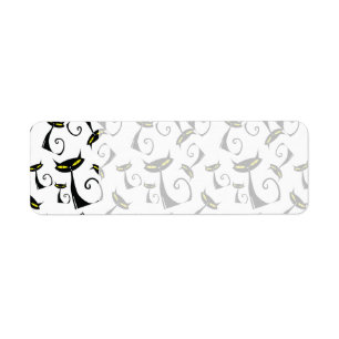 Schwarze Katze mit gelben Augen Halloween-Muster