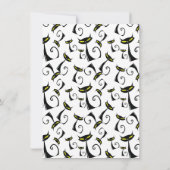 Schwarze Katze mit gelben Augen Halloween-Muster Einladung (Rückseite)