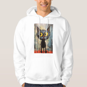 Schwarze Katze mit gelben Augen Hoodie