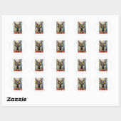 Schwarze Katze mit gelben Augen Runder Aufkleber (Blatt)