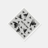 Schwarze Katze mit gewölbter Rückenstange Serviette (Ecke)