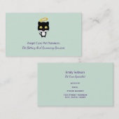 Schwarze Katze mit Golden Halo Niedliche Engel-Pfl Visitenkarte (Vorne/Hinten)