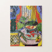 Schwarze Katze mit Goldfisch Puzzle (Vertikal)