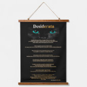 Schwarze Katze mit grünem Auge Wandteppich Mit Holzrahmen (Vorderseite)