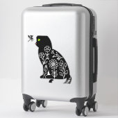Schwarze Katze mit grünen Augen Aufkleber (Koffer)