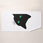 Schwarze Katze mit grünen Augen Badehandtuch (Badehandtuch)