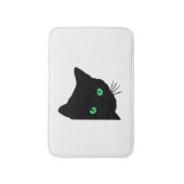 Schwarze Katze mit grünen Augen Badematte (Vorderseite Vertikal)