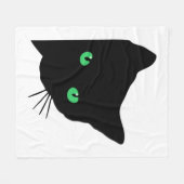 Schwarze Katze mit grünen Augen Fleecedecke (Vorderseite (Horizontal))