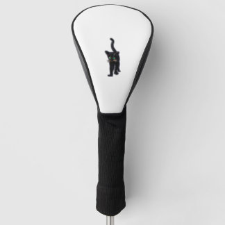 Schwarze Katze mit grünen Augen Golf Headcover