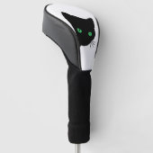 Schwarze Katze mit grünen Augen Golf Headcover (angewinkelt)