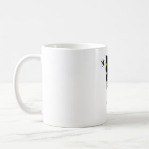 Schwarze Katze mit grünen Augen Kaffeetasse