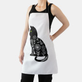 Schwarze Katze mit grünen Augen Schürze (InSitu)