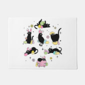 Schwarze Katze mit Haseneiern Fußmatte (Vorderseite)