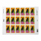 Schwarze Katze mit Hauspflanzen Dieses Buch gehört Adressaufkleber (Vorne)