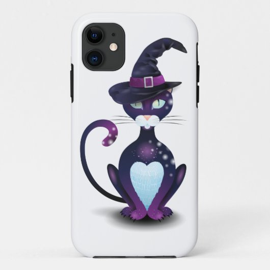 Schwarze Katze mit Hexenhut Case-Mate iPhone Hülle (Rückseite)