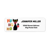 Schwarze Katze mit Ho Ho Ho Textdesign (Vorne)