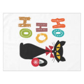 Schwarze Katze mit Ho Ho Ho Textdesign Tischdecke (Vorderseite (Horizontal))