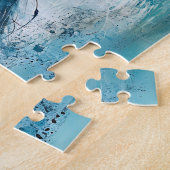Schwarze Katze mit kleiner Katze auf Kopf Puzzle (Seite)