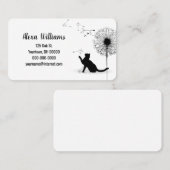 Schwarze Katze mit Kronenfutter Visitenkarte (Vorne/Hinten)