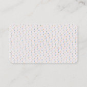 Schwarze Katze mit Kronleuchter auf Polka Docks Visitenkarte (Rückseite)