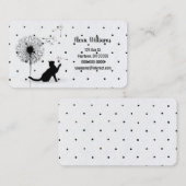 Schwarze Katze mit Kronleuchter auf Polka-Punkten Visitenkarte (Vorne/Hinten)