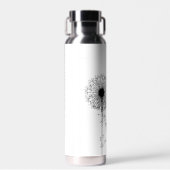 Schwarze Katze mit Kronleuchter und Zitat Trinkflasche (Vorne)