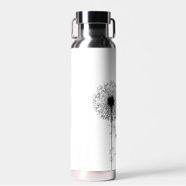 Schwarze Katze mit Kronleuchter und Zitat Trinkflasche