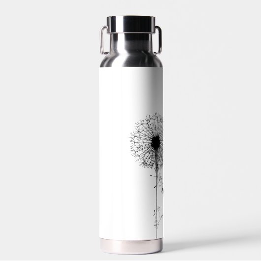 Schwarze Katze mit Kronleuchter und Zitat Trinkflasche (Vorne)