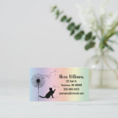 Schwarze Katze mit Kronleuchter Visitenkarte (Stehend Vorderseite)