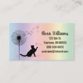 Schwarze Katze mit Kronleuchter Visitenkarte (Vorderseite)