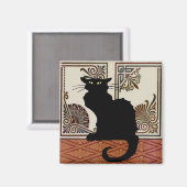 Schwarze Katze mit Kunstbildschirm Magnet (Vorderseite/Rückseite)
