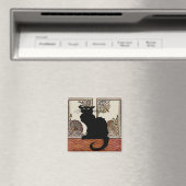 Schwarze Katze mit Kunstbildschirm Magnet (In Situ (Geschirrspüler))