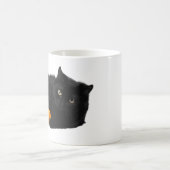 Schwarze Katze mit KürbisHalloween-Design Kaffeetasse (Mittel)