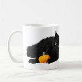 Schwarze Katze mit KürbisHalloween-Design Kaffeetasse (Links)