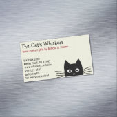Schwarze Katze mit langen Whiskys Magnetische Visitenkarte (Beispiel)