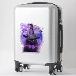 Schwarze Katze mit lila Aura Aufkleber