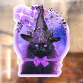 Schwarze Katze mit lila Aura Fensteraufkleber (Blatt 2)