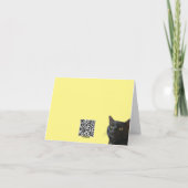 Schwarze Katze mit lustigen, sonderbaren Ausdrücke Karte (Rückseite)